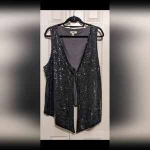 5/$25 CATO black sequins vest